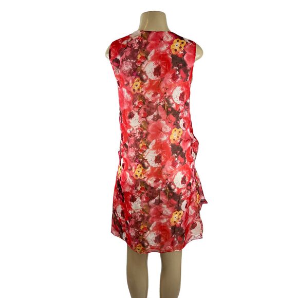 Sundance Catalog Silk Dress Size 8 Floral Flowy Asymmetric Hem Boho Fairycore - Picture 5 of 7